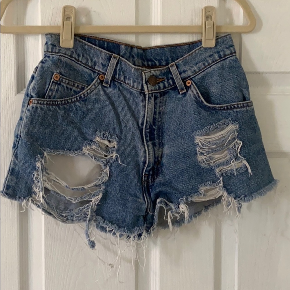 Levi High Waisted Distressed Shorts